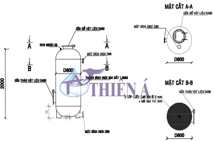 Bồn lọc áp lực Thiên Á