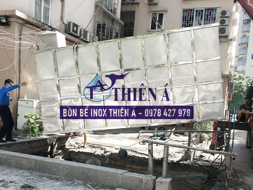 Bể vuông inox đặt nổi Thiên Á 13a