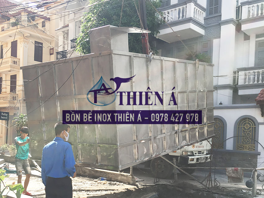 Bể vuông inox đặt nổi Thiên Á 13b