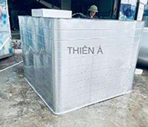 Thi công lắp đặt bể vuông inox Thiên Á